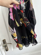 René Derhy Y2K Floral Spider Back Midi Dress