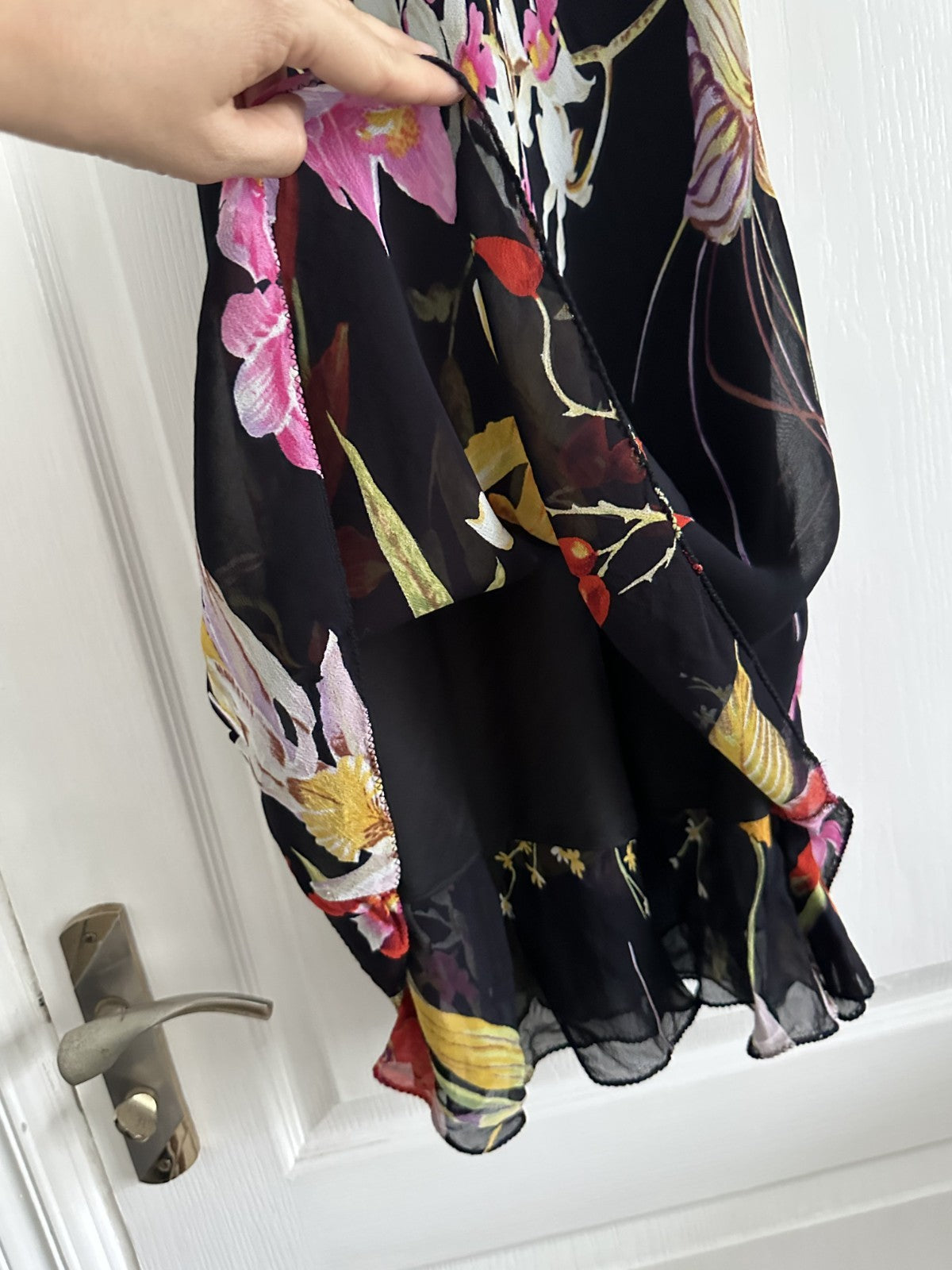 René Derhy Y2K Floral Spider Back Midi Dress