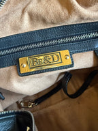 BE&D The Garbo Black Lambskin Leather Studded Bell-Shaped Satchel