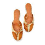 Vintage Chanel Four Leaf Clover Bow Canvas and Leather Slip On Mules Flats 38.5