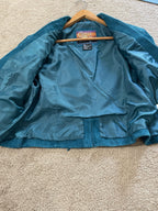 Cripple Creek Suede Leather Jacket Fringed Studded Beaded Teal Women's Large