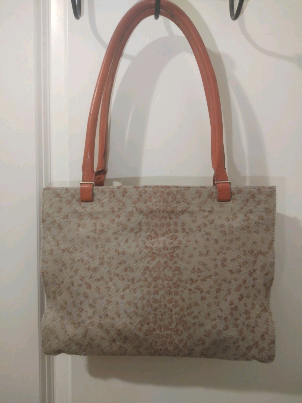 BOTEGGA VENETA Vintage Pony Hair Shoulder Bag Neutral Animal Print RARE