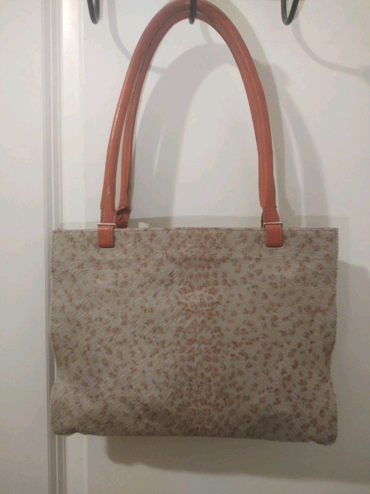 BOTEGGA VENETA Vintage Pony Hair Shoulder Bag Neutral Animal Print RARE