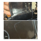 Auth Christian Dior Vintage 1999 Malice Pearl Bag Black Patent Leather Gunmetal