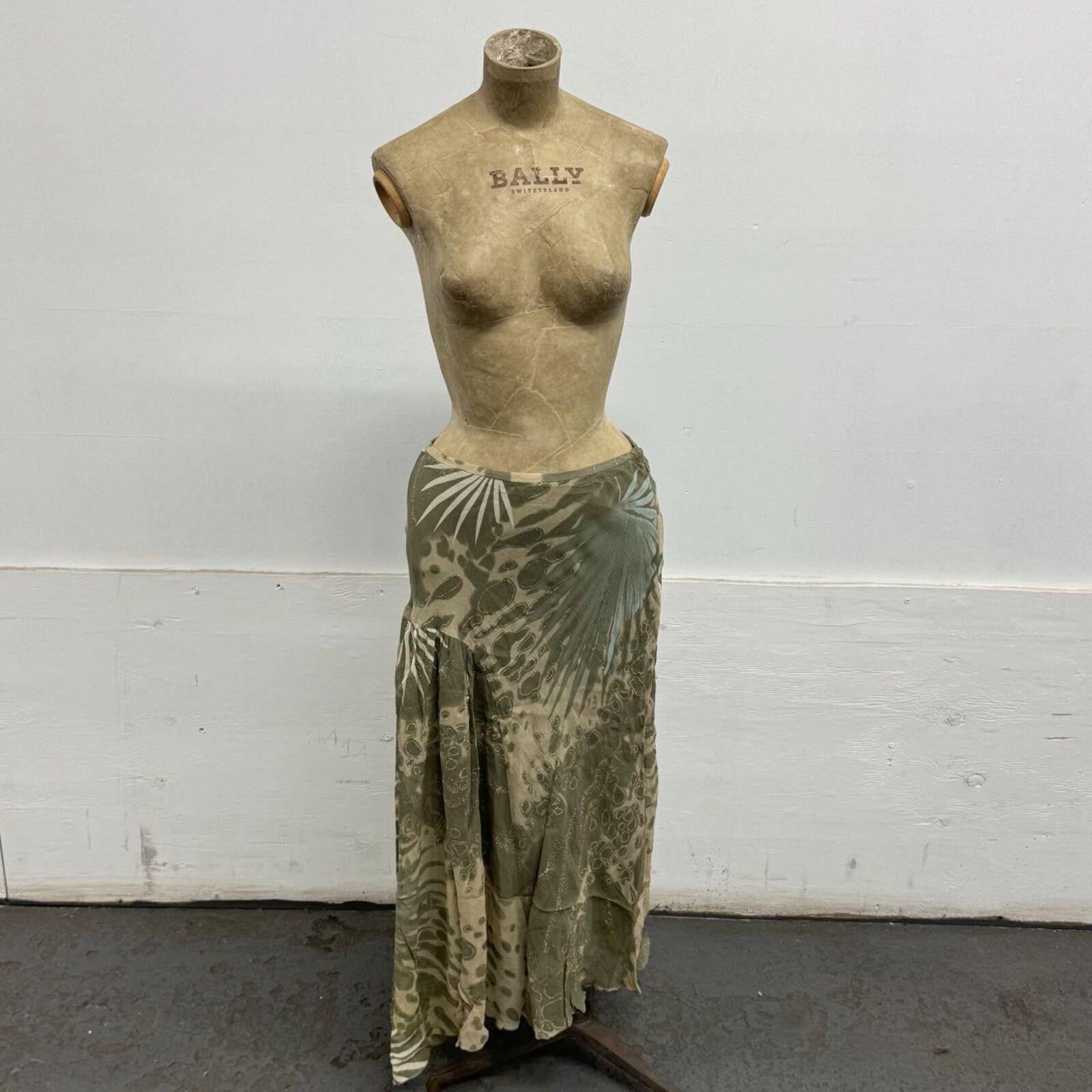Vintage Y2K Multiples Créateur Asymmetric Silk Maxi Skirt