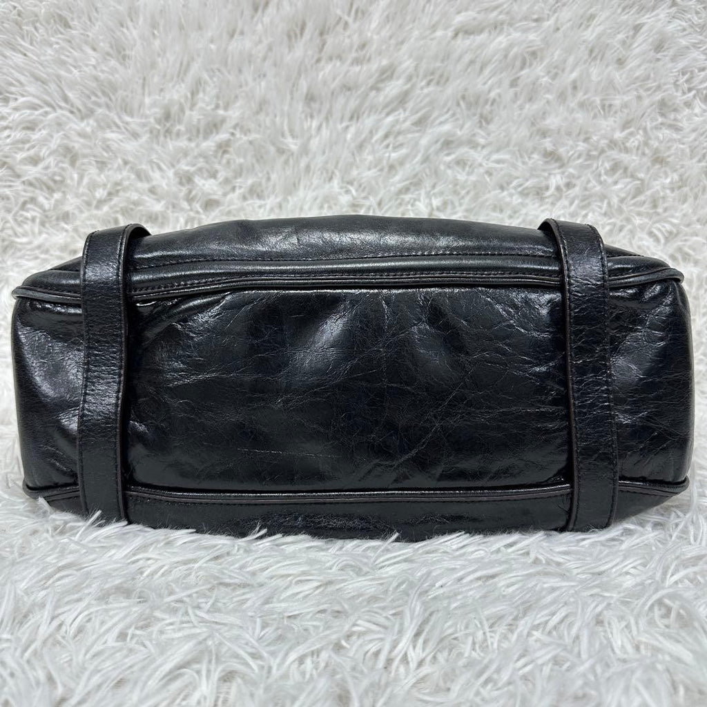 Francesco Biasia Handbag Tote Leather studs Black y2k gimmick grunge vintage