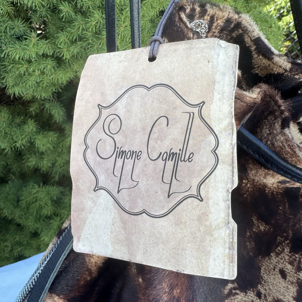 Simone Camille Vintage Calf Hair Leather Drawstring Shoulder Bag