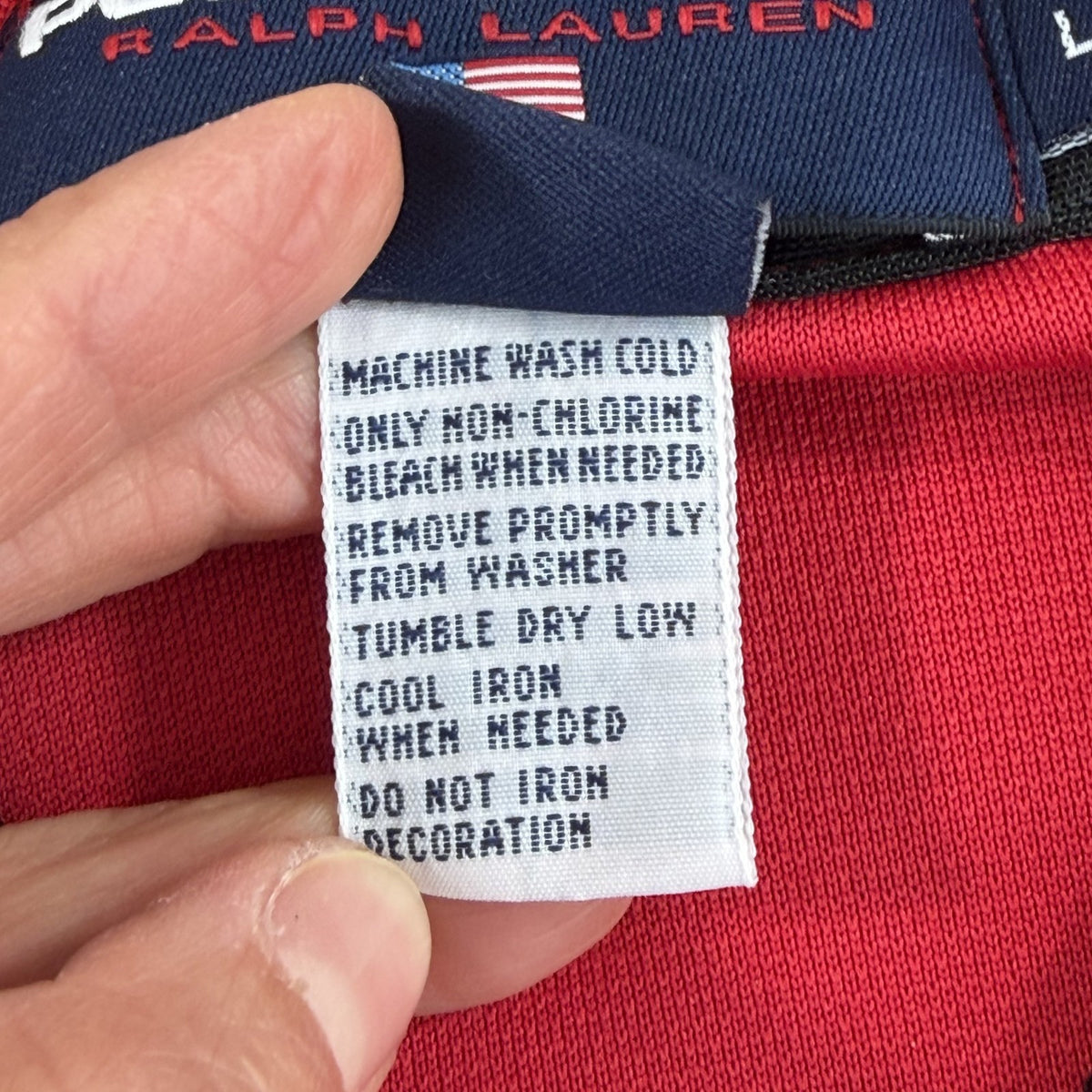 Ralph Lauren Polo Sport Warm Up Tear Away Snap Shirt Red Black Large