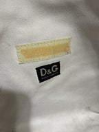 Dolce & Gabbana Black Leather Team Print Bag