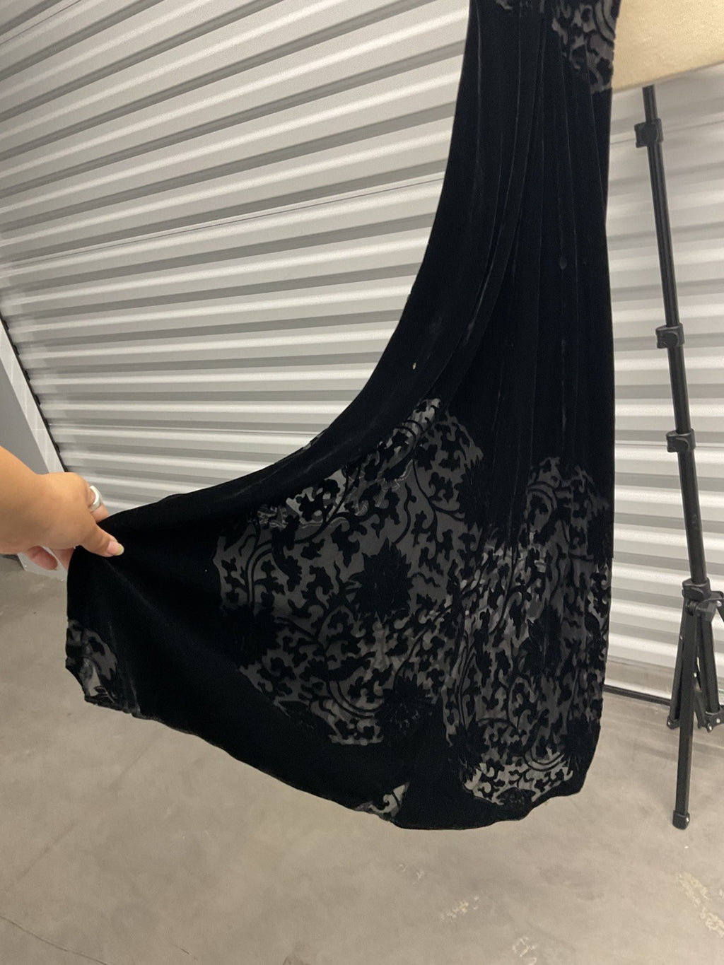 Vintage Betsey Johnson Black Floral Velvet Dress
