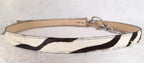 VTG Genuine Leather Calf Hair-On-Hide Metal Link & Toggle Hip Belt Zebra Pattern