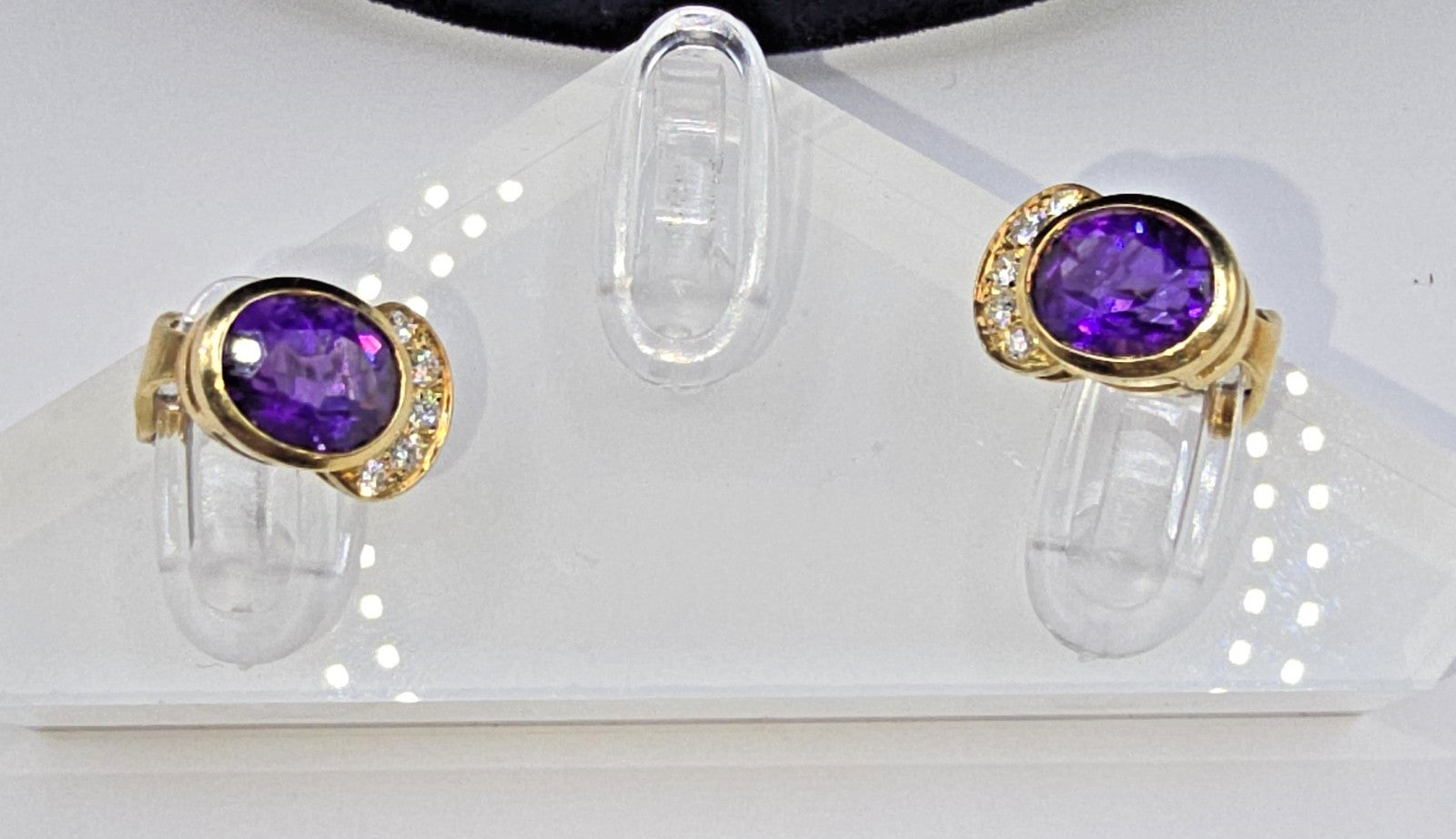 18k Gold vintage earrings Diamonds, Amethyst, Stunning, impressive, w/ appraisal