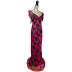 100% Silk Beaded Floral Dress