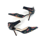 Vintage Dior SS 2002 Floral Print Bow Detail Pointed Toe High Heel Pumps 40.5