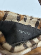 Vtg Fendi Leopard Print Pony Hair Croissant Bag