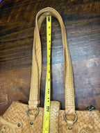 Babeed Brown Leather Snake Print Shoulder Bag