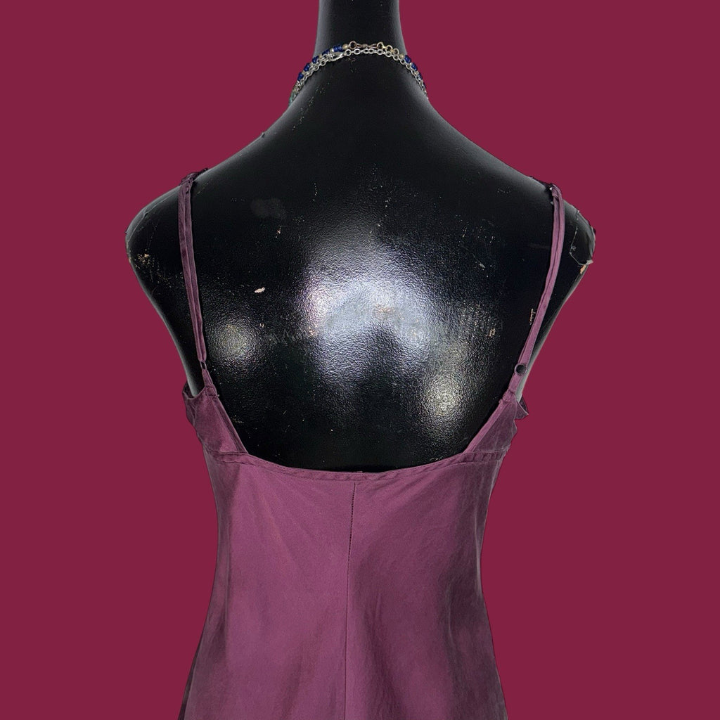 Vintage Victoria’s Secret Silk Purple Lace Trim slip Size Small