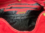 Francesco Biasia Red Suede Shoulder Hobo Bag