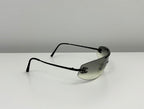 Vintage Authentic Chanel Shield Sunglasses 4078-B Gradient Lens Black Frames