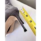 $1995 Manolo Blahnik Likanskim Boots Fur Suede Tall Womens Shoes Gray Size 37.5