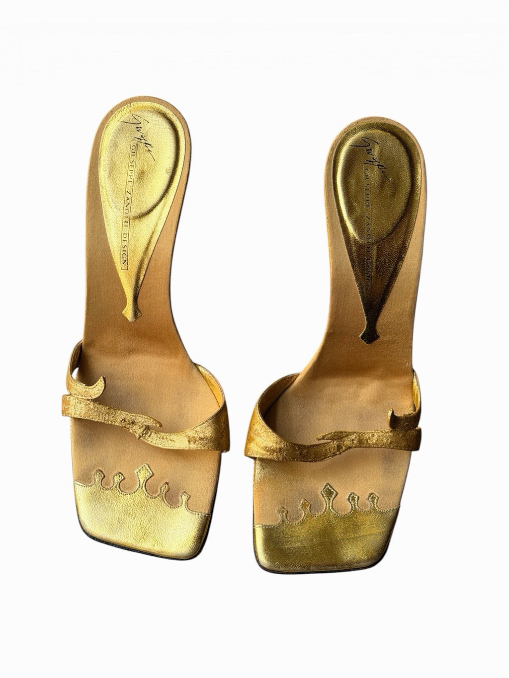 Rare Vintage Giuseppe Zanotti Gold Snake Heels