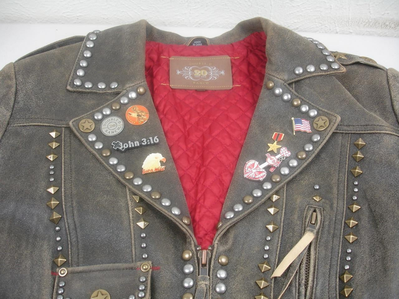 Double D Super Chief Biker Jacket Brown Leather Large