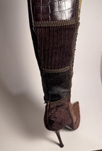 Le Silla Vero Cuoio Knee-High Boots Snake Skin|Fur|Italian Leather– EU36 / US5.5