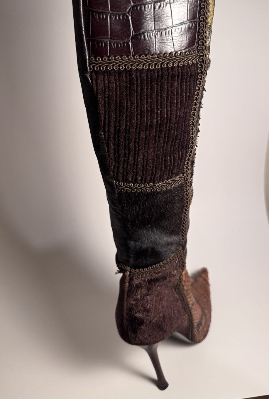 Le Silla Vero Cuoio Knee-High Boots Snake Skin|Fur|Italian Leather– EU36 / US5.5