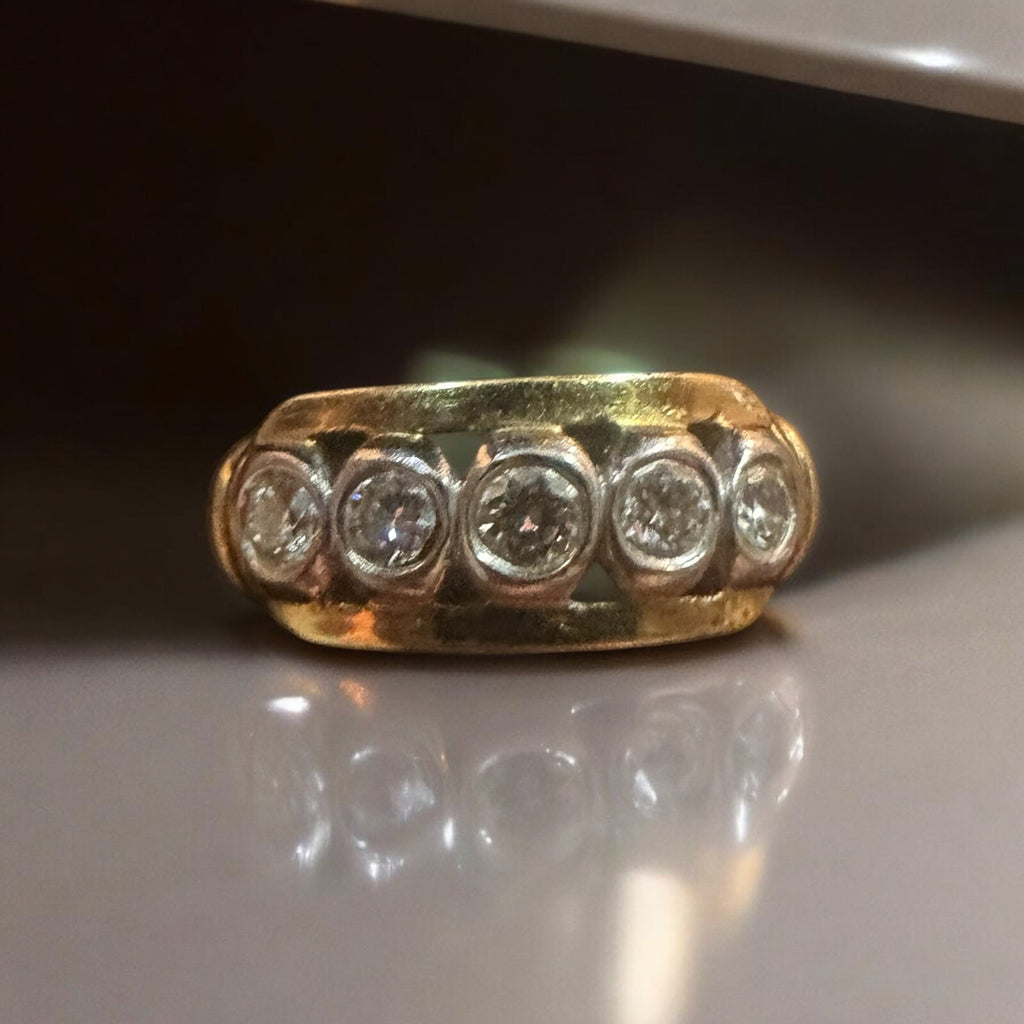 Vintage Estate Diamond Ring 750 -18k Gold