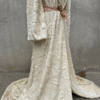Vintage 1930s White Plush Teddy Bear Dressing Gown Ermie Art Deco Dress Coat