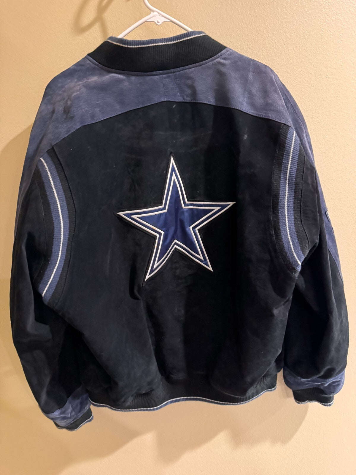 Dallas Cowboys Suede Leather Bomber Jacket Large
