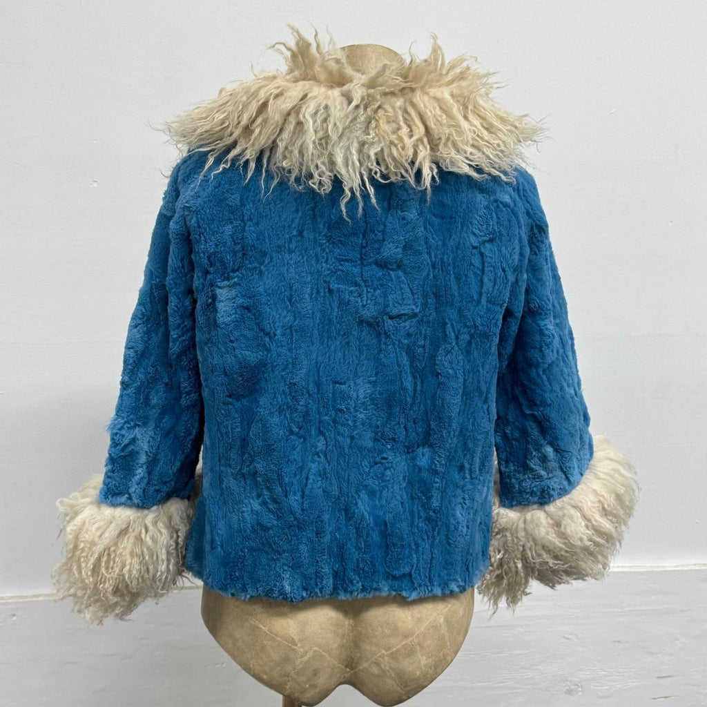 Vintage Y2K Blue Rabbit and Wool Jacket