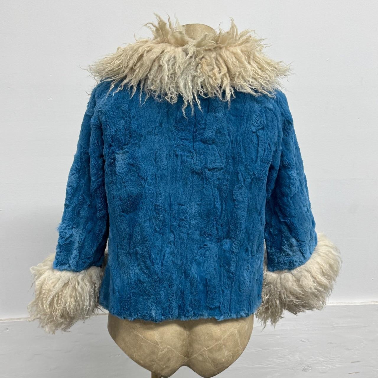 Vintage Y2K Blue Rabbit and Wool Jacket