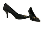 Gucci Vintage Horsebit Chain Pumps Black GG Monogram 37