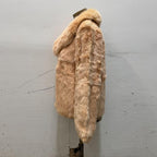 Vintage Blush Pink Rabbit and Fox Fur Jacket
