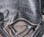 FENDI Baguette Black Woven Zucca Monogram Shoulder Bag