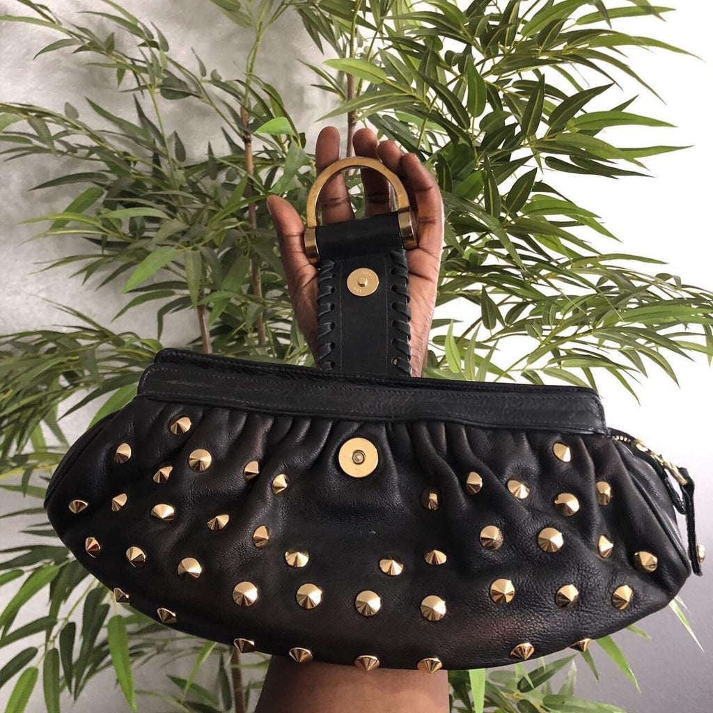 BE&D Metallic Leather Fold Over Clutch