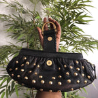 BE&D Metallic Leather Fold Over Clutch