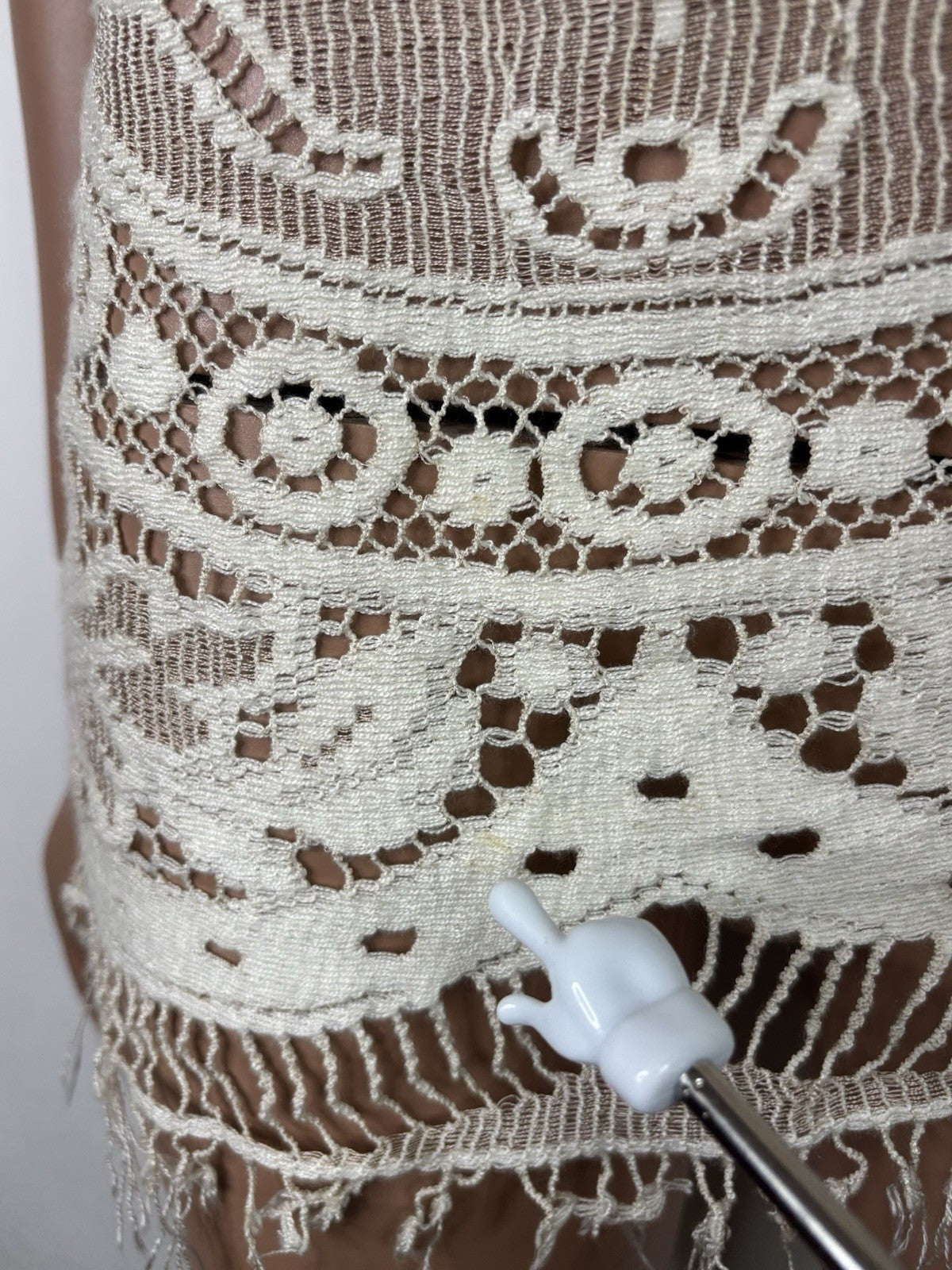 Vtg Dolce & Gabbana D&G Lace Suede Top 38 XS