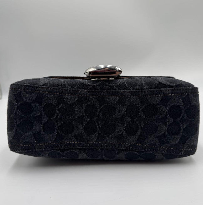 Coach Soft Tabby Shoulder Bag Denim Black 2-way C Hardware Used Authentic