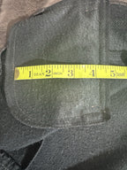 Vintage Women’s Faux Leather Jacket scalloped trim waist length fitted 2 Pockets