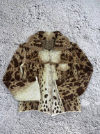 Vintage Leopard Mohair Animal Wool Jacket Blazer Glamour