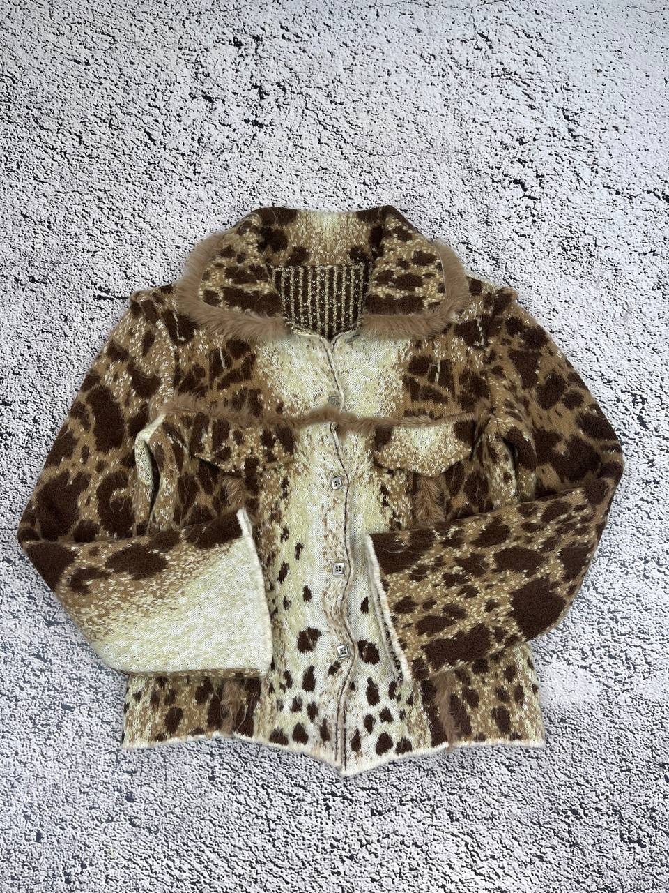 Vintage Leopard Mohair Animal Wool Jacket Blazer Glamour