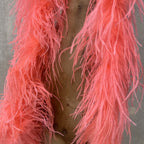 Vintage 1930s Pink Ostrich Feather Boa Scarf Shawl Old Hollywood Dress Accent