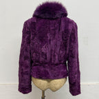 Vintage Y2K Purple Rabbit and Fox Fur Jacket