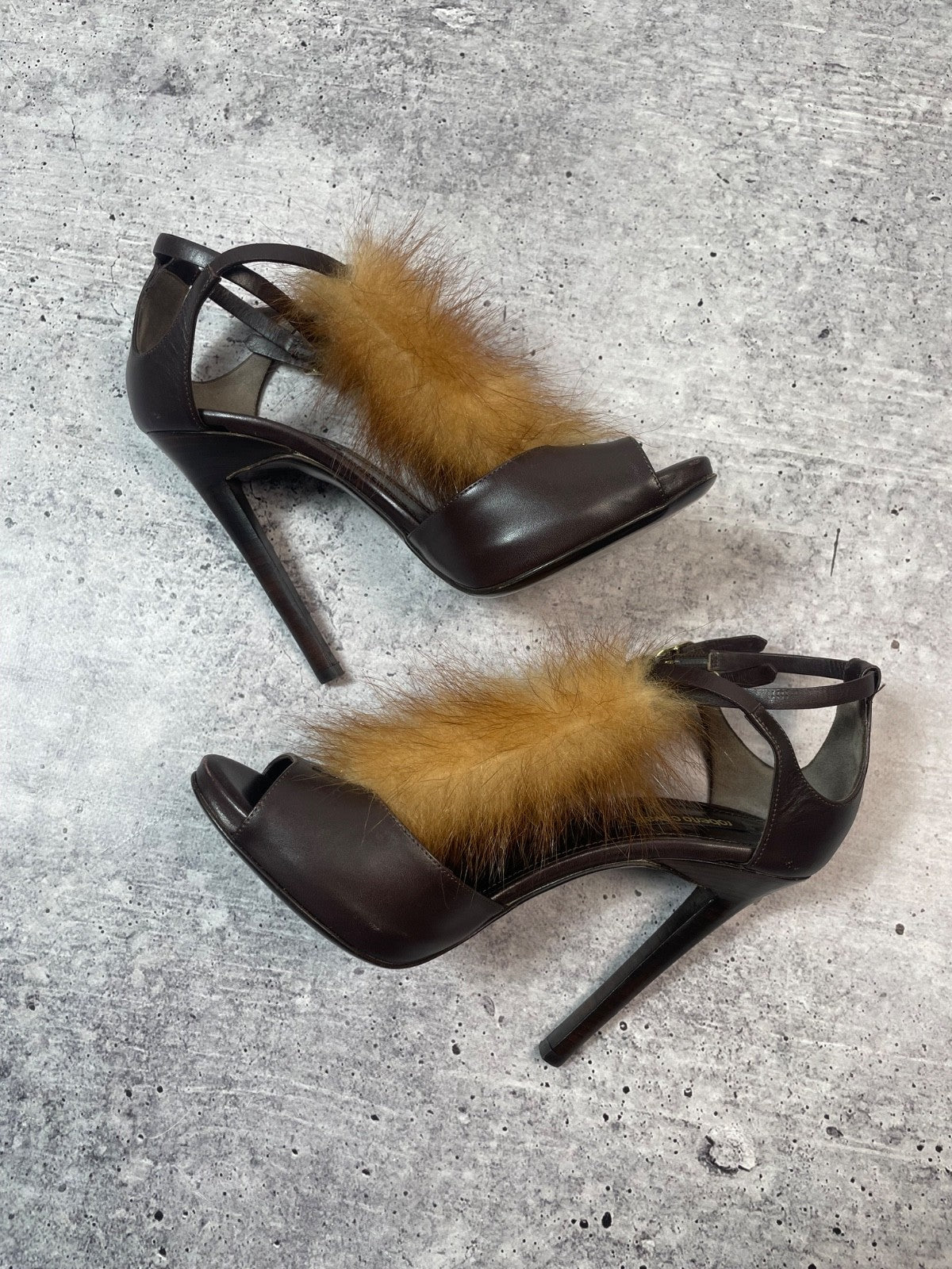 Roberto Cavalli 2000s Brown Fur High Heels
