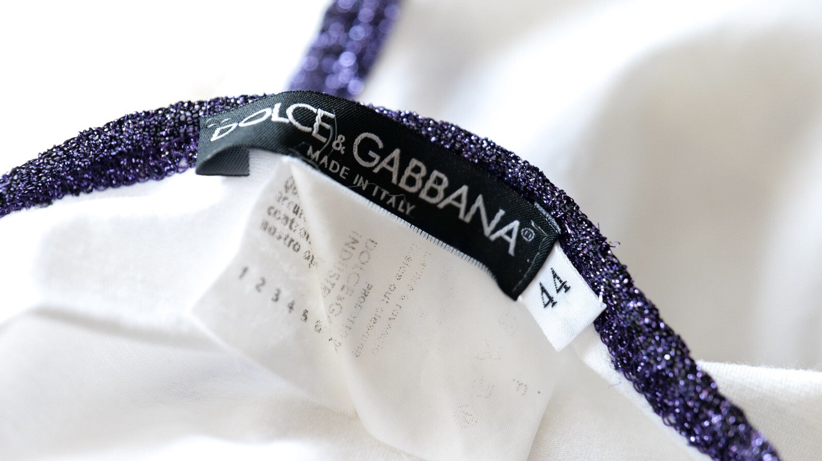 Dolce & Gabbana Vintage Purple Runway Pin Logo Outline Tank Top (S/S 2001 )