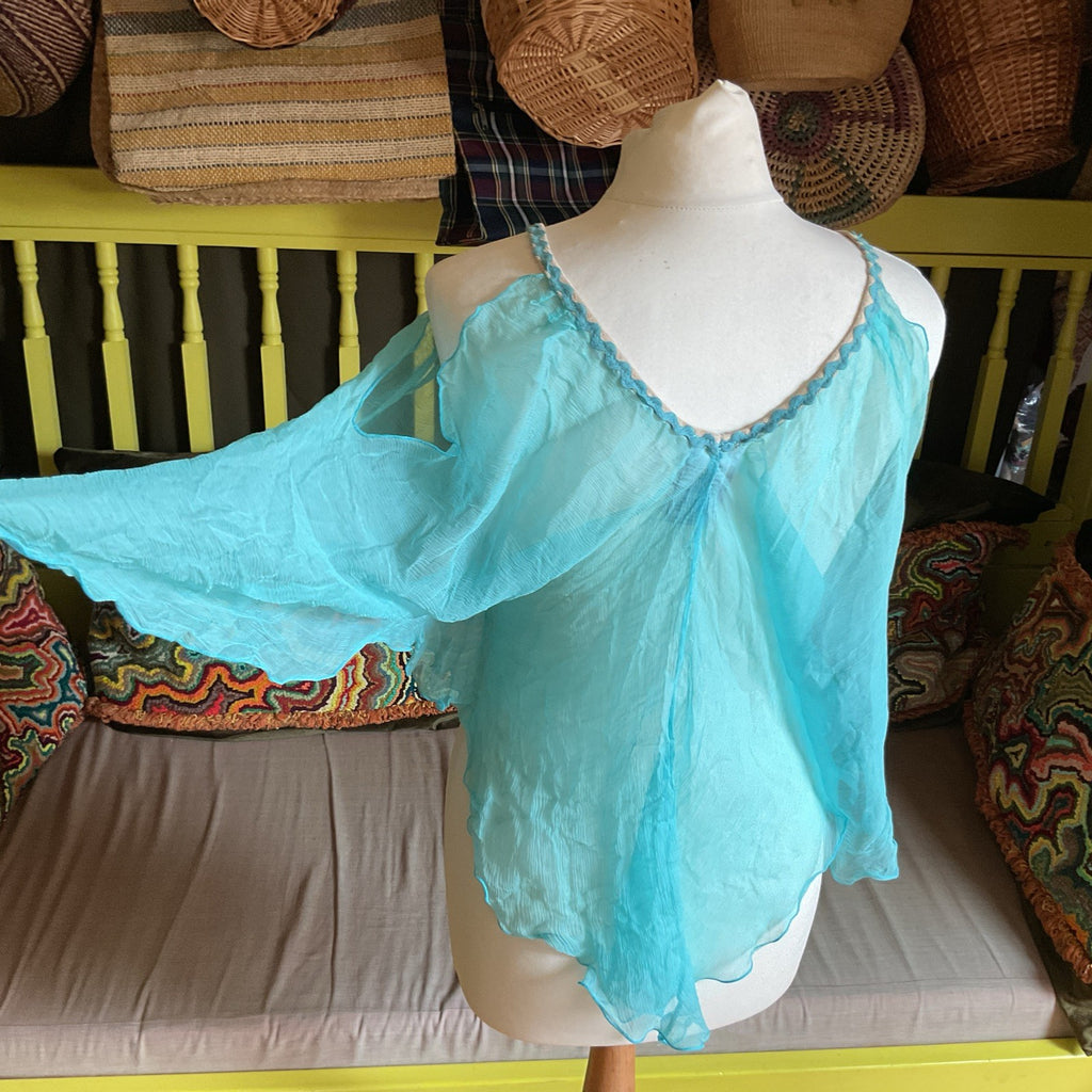 LM Lulu Paris Boho Beaded Silk Cami Top Size M