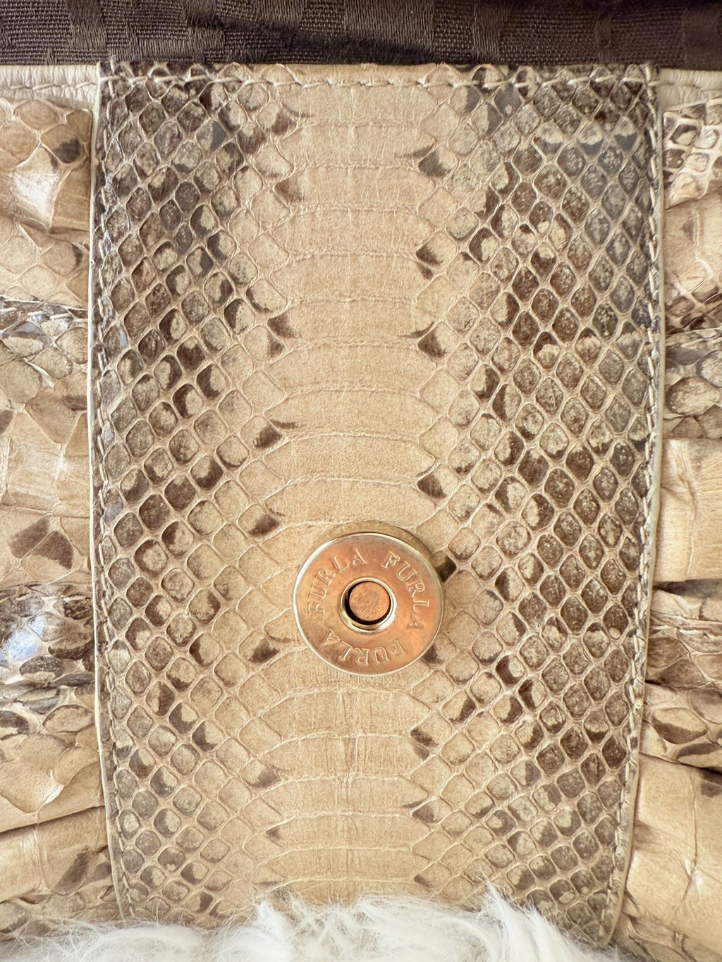 Vintage Furla Exotic Leather Snakeskin Clutch – Made in Italy