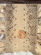 Vintage Furla Exotic Leather Snakeskin Clutch – Made in Italy